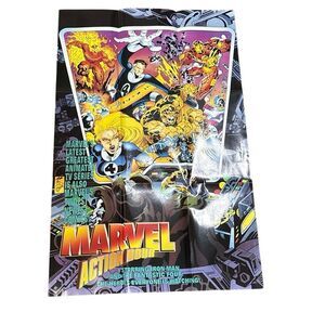 Marvel Action Hour Poster Comic Store Promo1994 Fantastic Four Ironman 22" x 34"